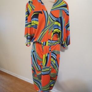 Ashley Stewart multi-colored size 14/16 95% polyester / 5% spandex